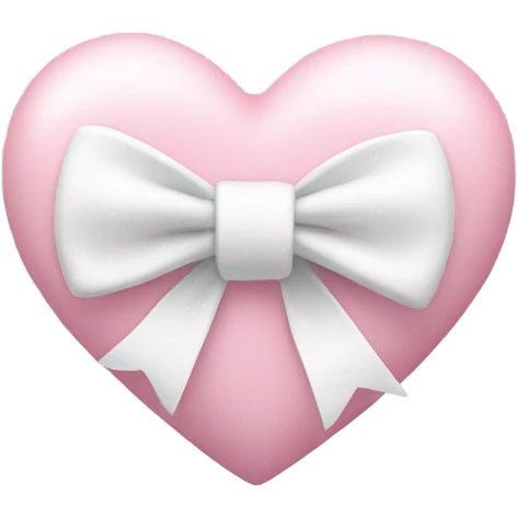 Pastel pink heart with white bow emoji