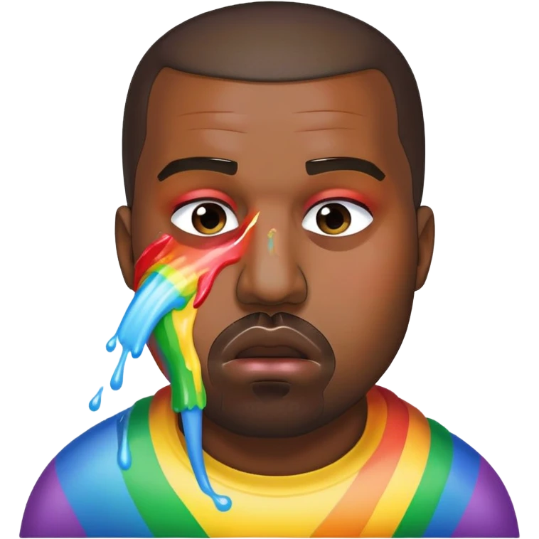 Kanye vomiting a rainbow emoji