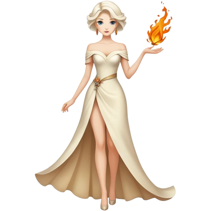 Beautiful elegant elemental Abstract La Creatura Lady full body emoji