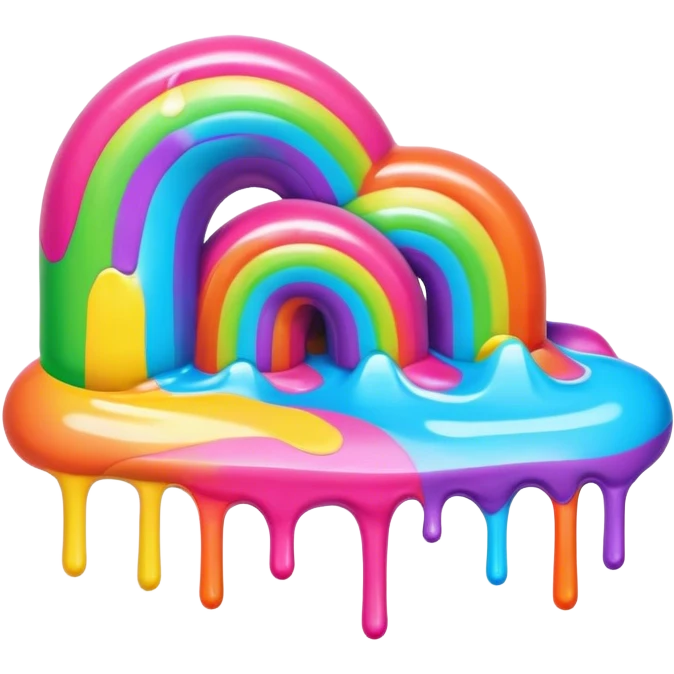 melting neon rainbow candy renaissance landscape emoji