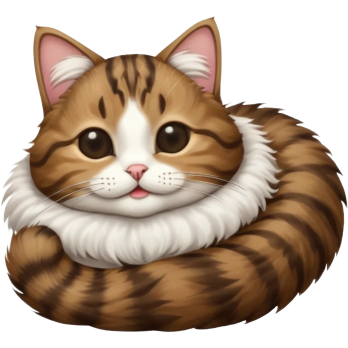 dark brown tabby and white cat in funny positions upside down with eyes closed emoji