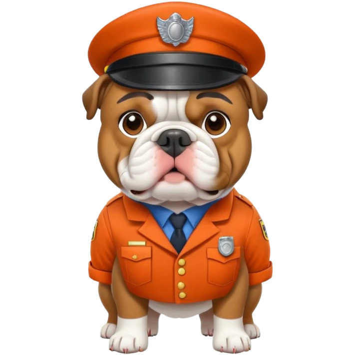 English bulldog dressed as a postman emoji
