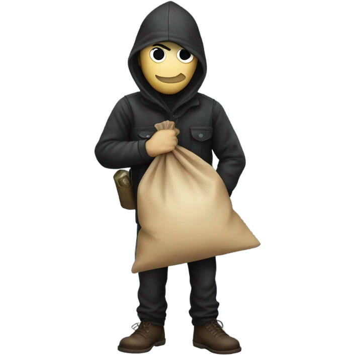 Robber with a bag of money in hand emoji