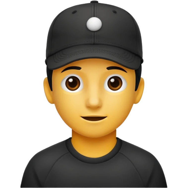 black baseball hat emoji