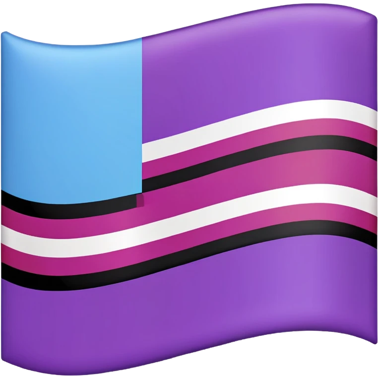 Flag with purple, blue, red and black lines  emoji