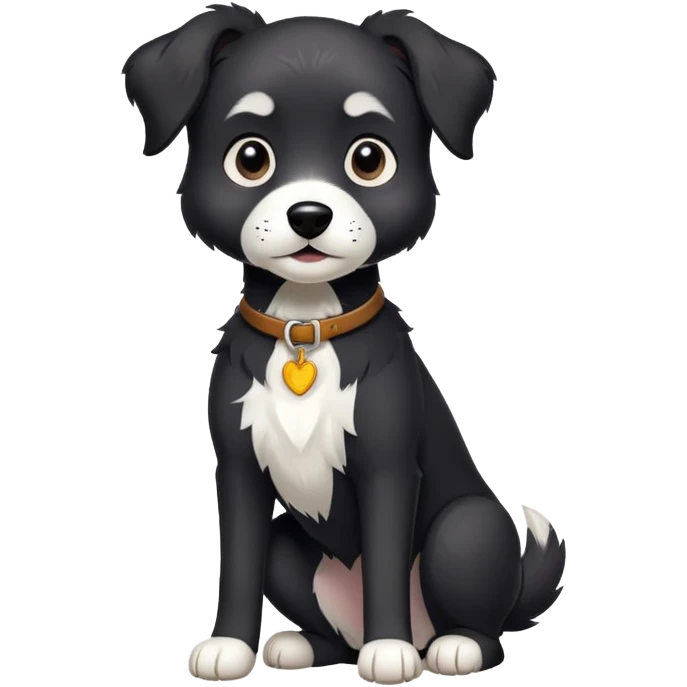  black dog with white paws and white chest emoji