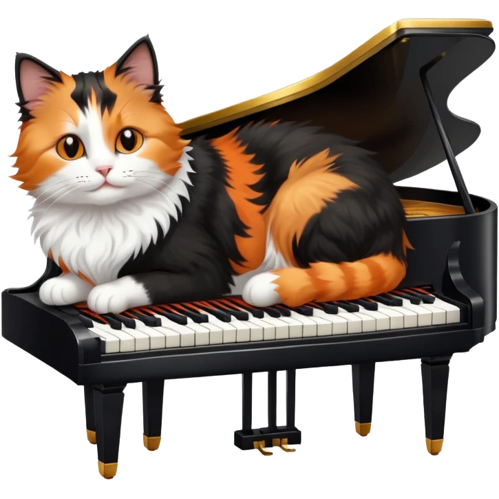Cat on piano emoji