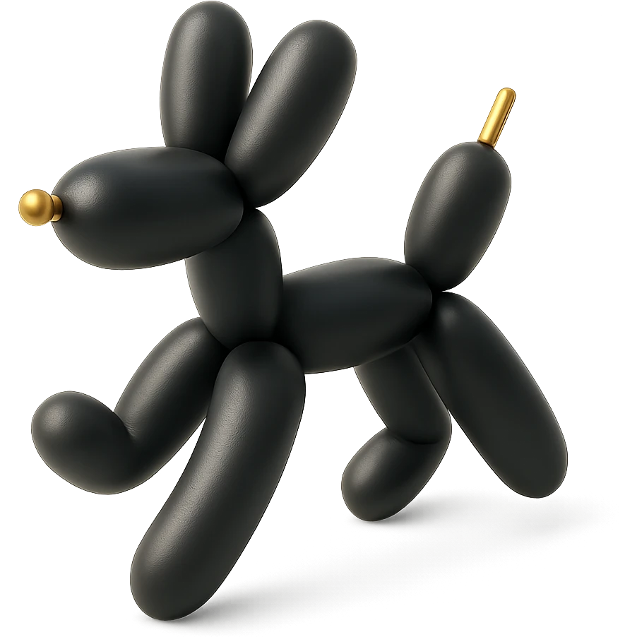 balloon dog, playful pose emoji