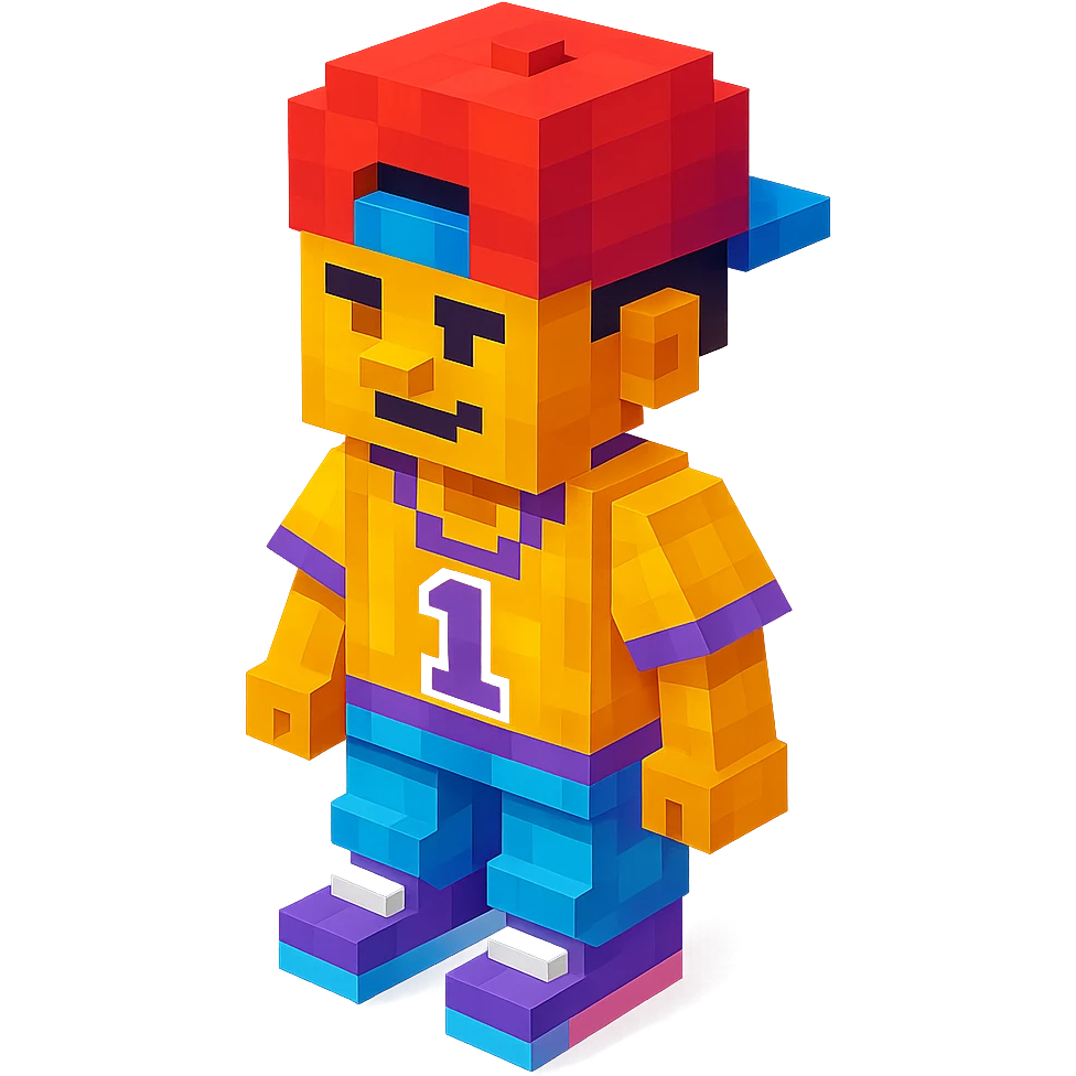 90s hip-hop outfit with baggy pants, oversized jersey, and snapback cap emoji