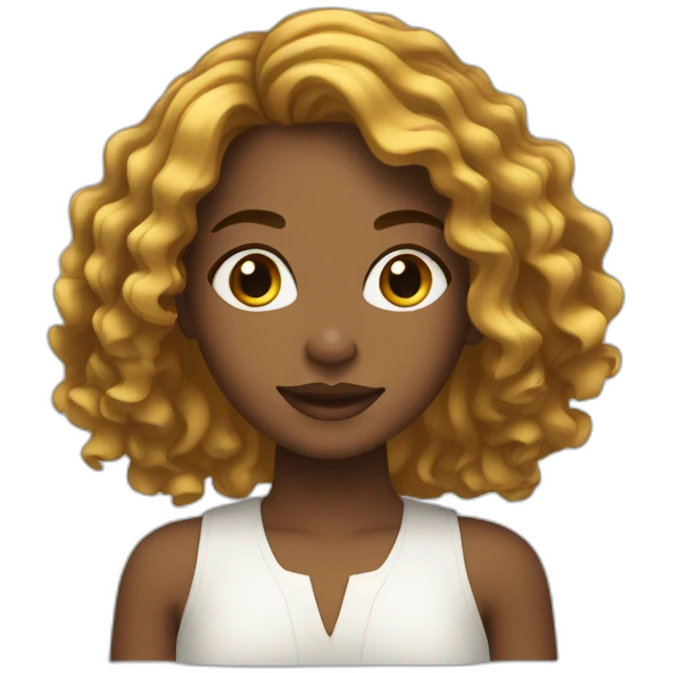 guyanese girl with highlighted wavy hair emoji