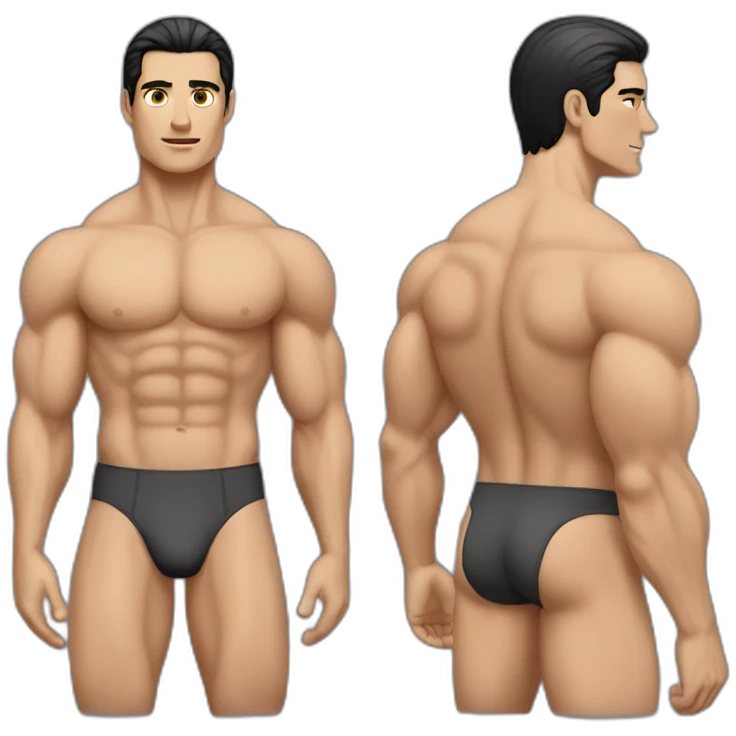 muscle-man-black-hair emoji