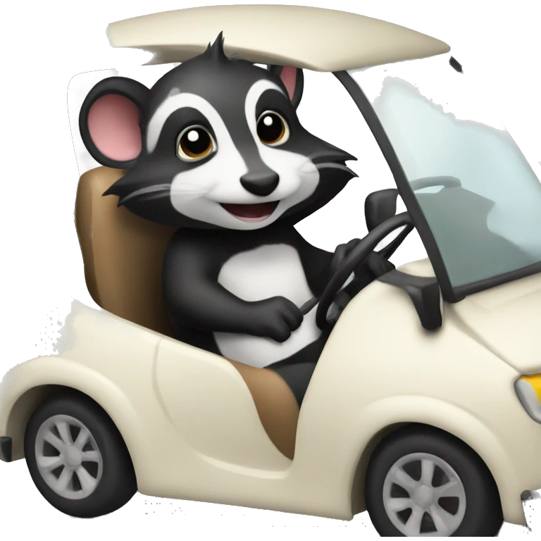 Skunks driving a car emoji