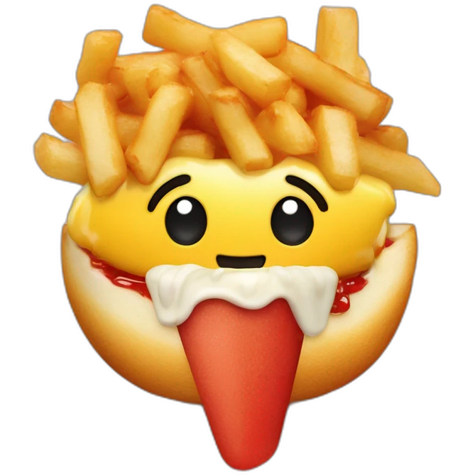 Poutine eating pasteque emoji