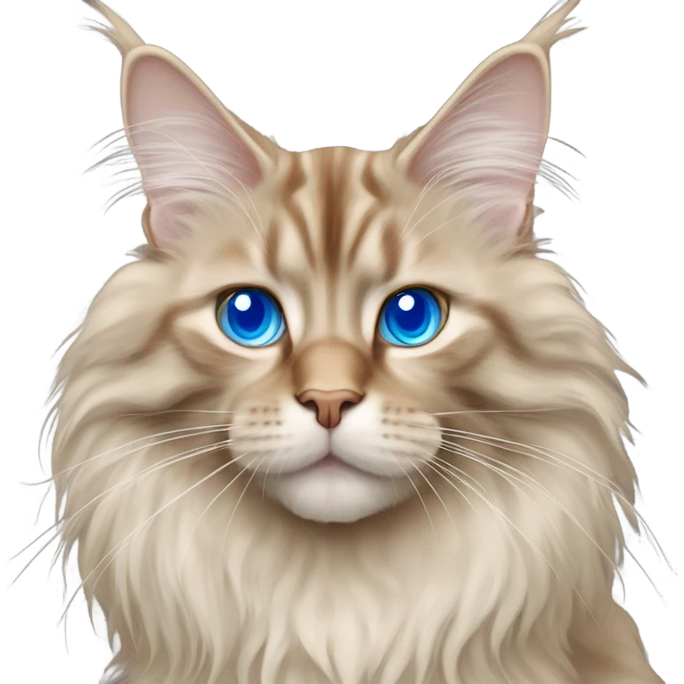 beige maine coon cat with blue eyes emoji