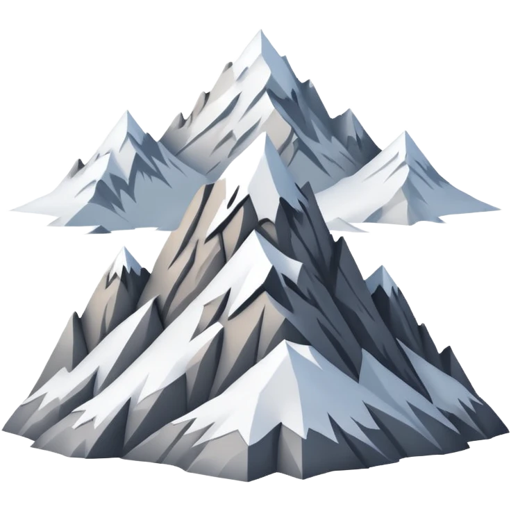 mountain with lots of visible snow, light colors, simple emoji