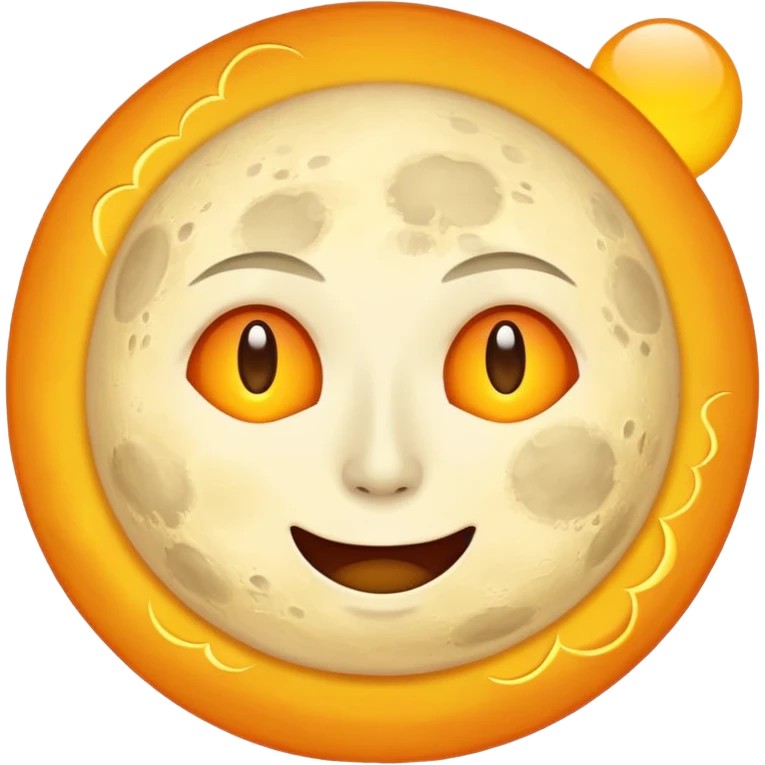 moon in front of the sun (in an eclipse) with classic emoji tear emoji
