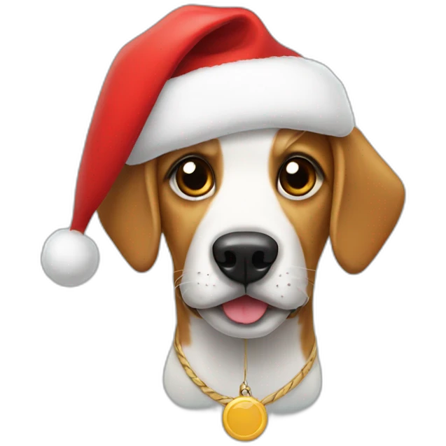 dog with santa hat emoji