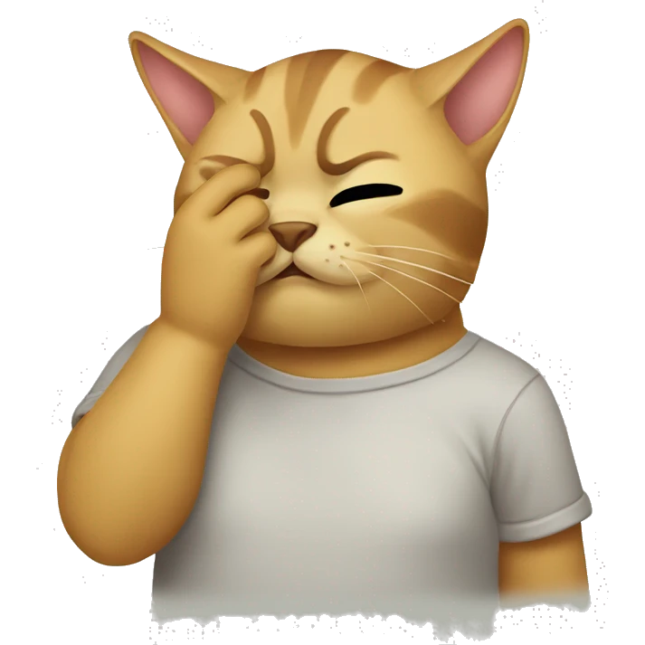 Cat doing facepalm emoji