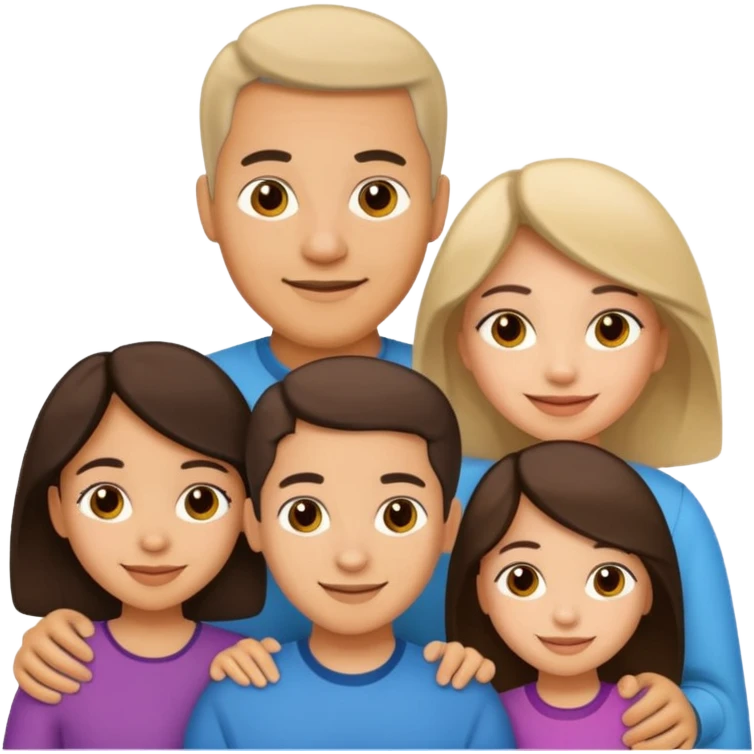 Light skin Hispanic family of 6 mom, dad, two 20 yr old daughters, 20 year old son, and 10 year old daughter emoji
