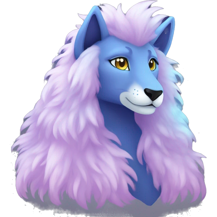 Shiny Fluffy Long Mane Anthro Sona Nebula Fakemon emoji
