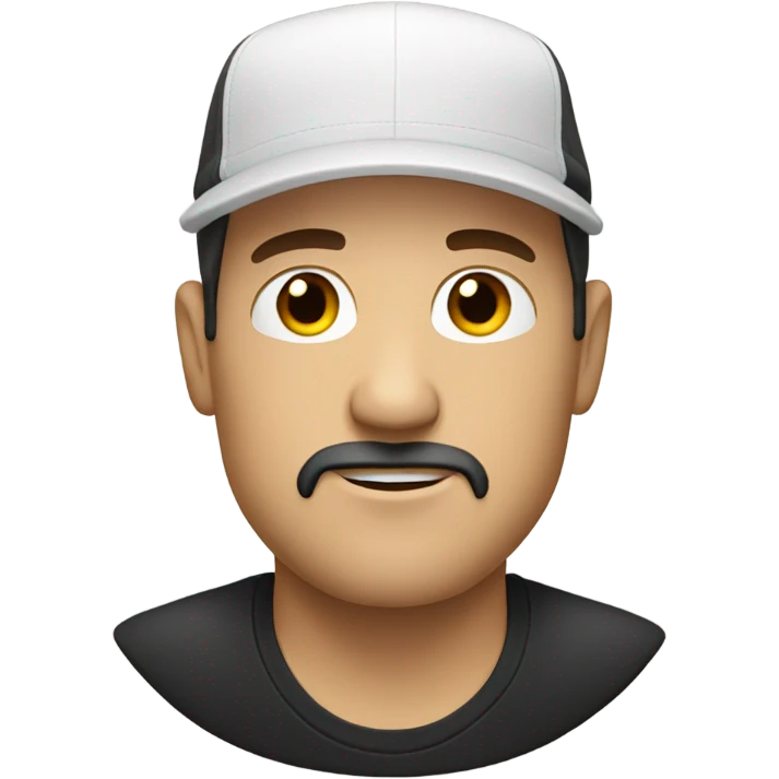 white guy with cap black goate  emoji