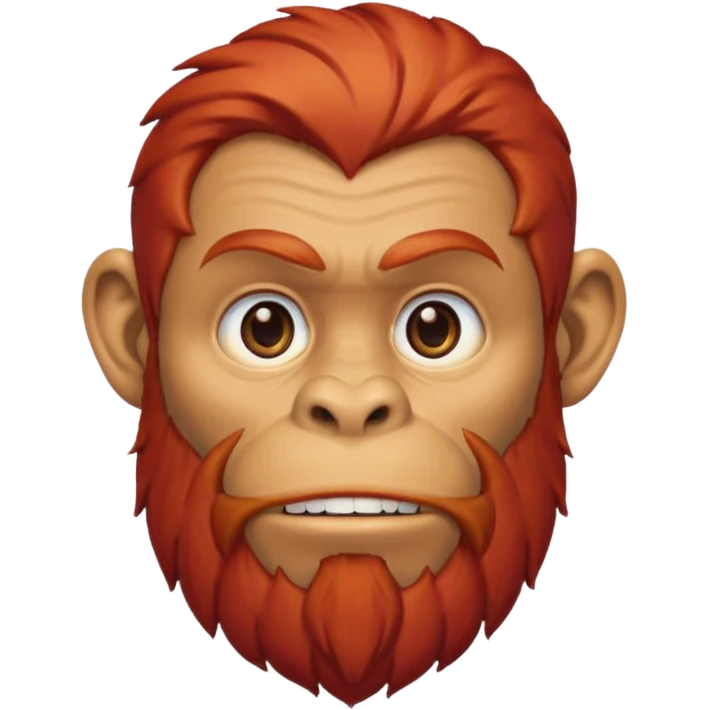 ancient ape, beard, red hair, emoji