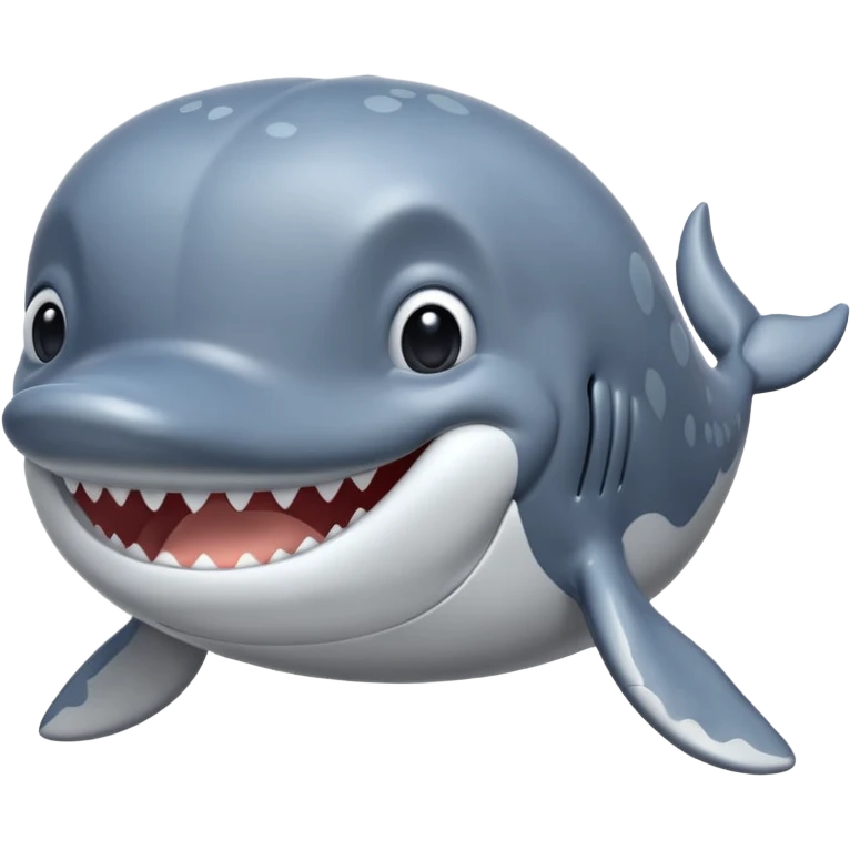 Grey whale toony with hands  emoji