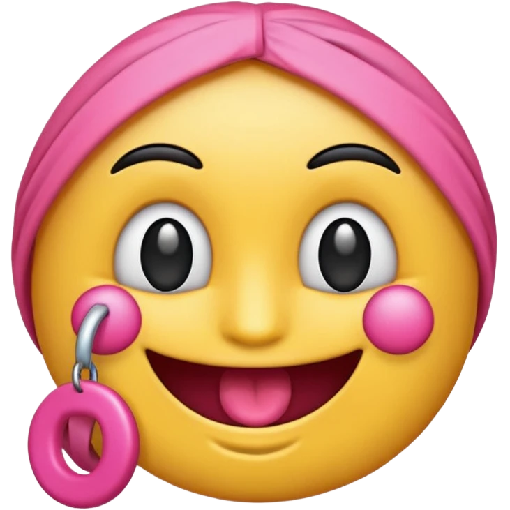 Emoji de sonrisa con un dedo en la boca y un lazo arriba emoji