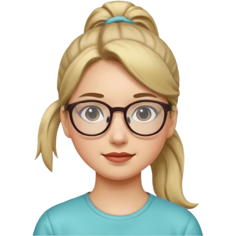 Ponytail Girl with Glasses emoji