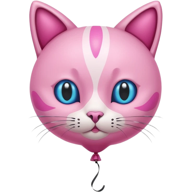 Make a pink cat with a balloon head, no the head is a balloon with the details of the cat head on the balloon head, make the body visible enough to where it’s big enough to be roughly the size of a cat body emoji