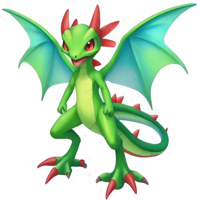 Full body sharp edgy shiny colorful Fairy-Flygon-Scyther-grovyle emoji
