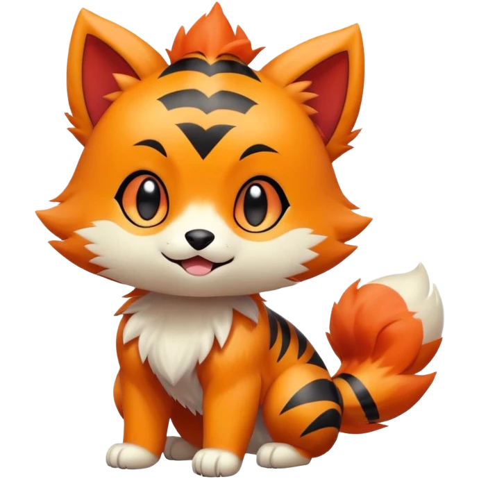 Shiny Cute Adorable Litten-Littleo-Growlithe-Hybrid-Creature with pattern-markings emoji