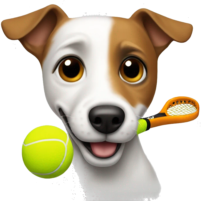 Jack russel playing tennis emoji