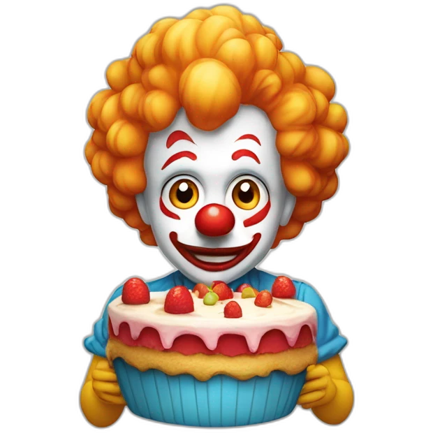 Enano payaso saliendo de tarta emoji