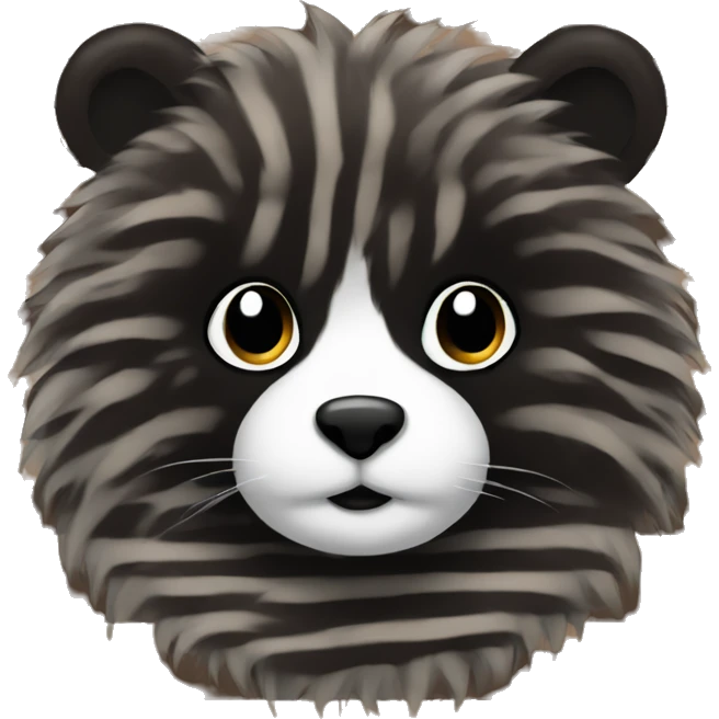 fluffy dark brown stripes with black stripes emoji