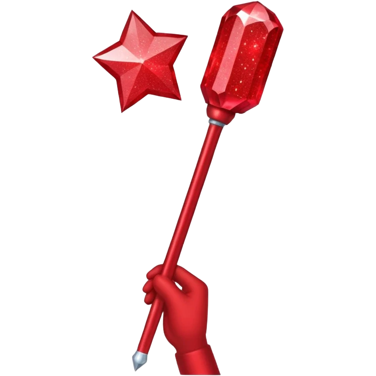 Red Glitter Staff emoji