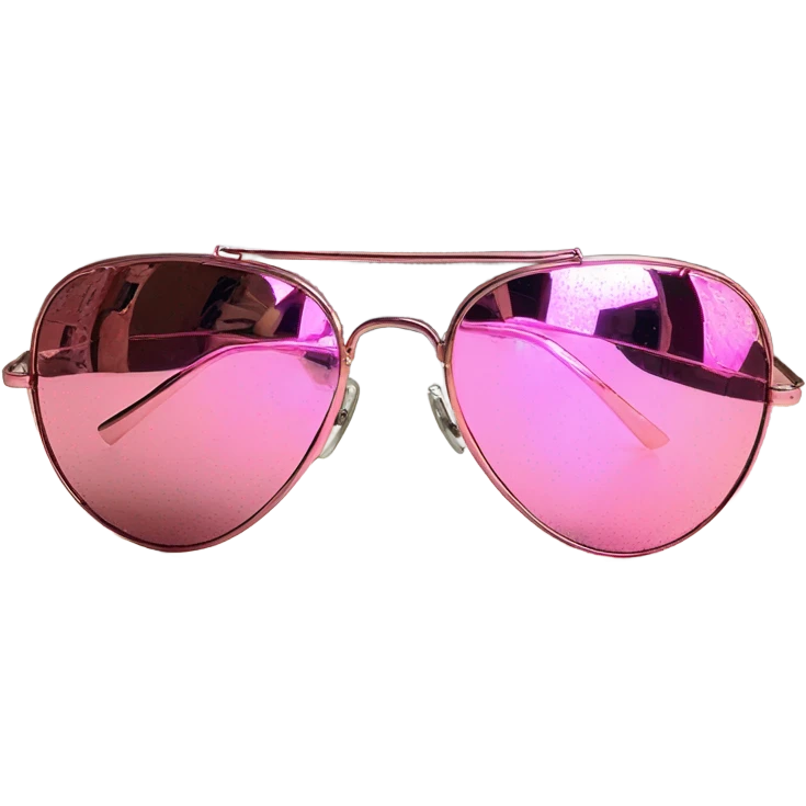 Mirrored pink aviator sunglasses emoji