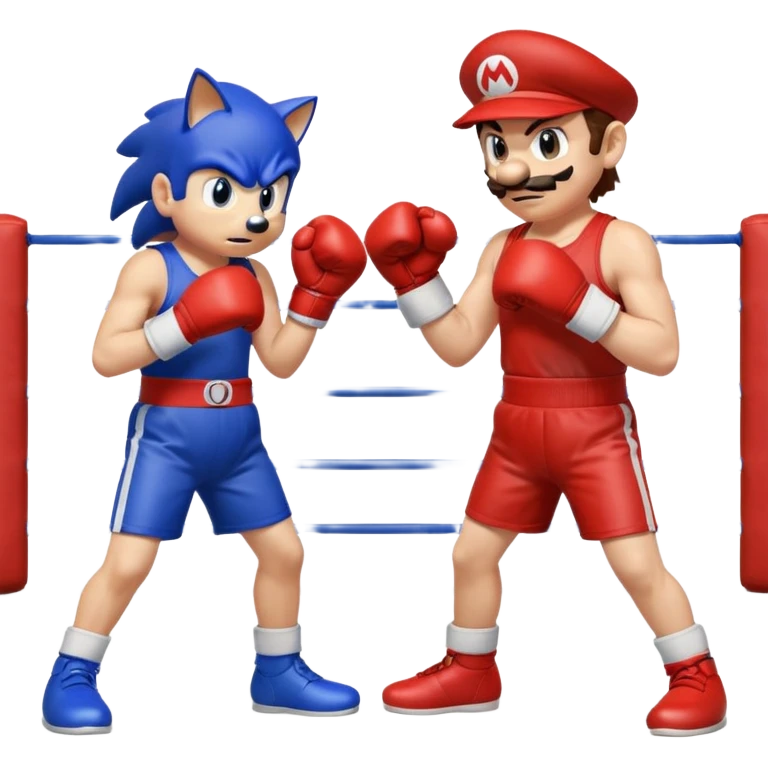 Mario vs sonic boxing ring emoji