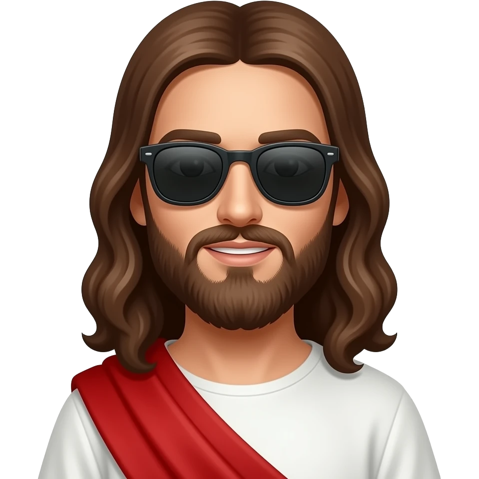 Jesus, wearing sun glasses emoji