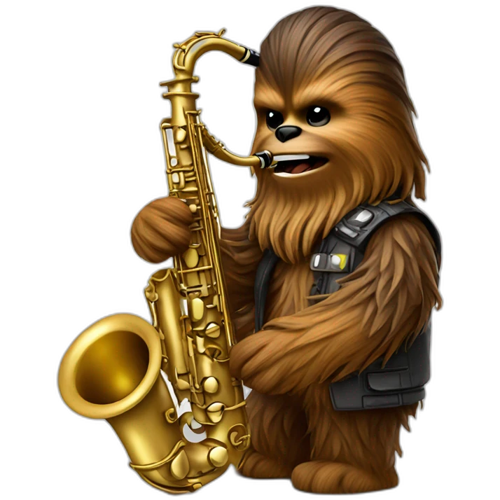 chewbacca playing saxophone emoji