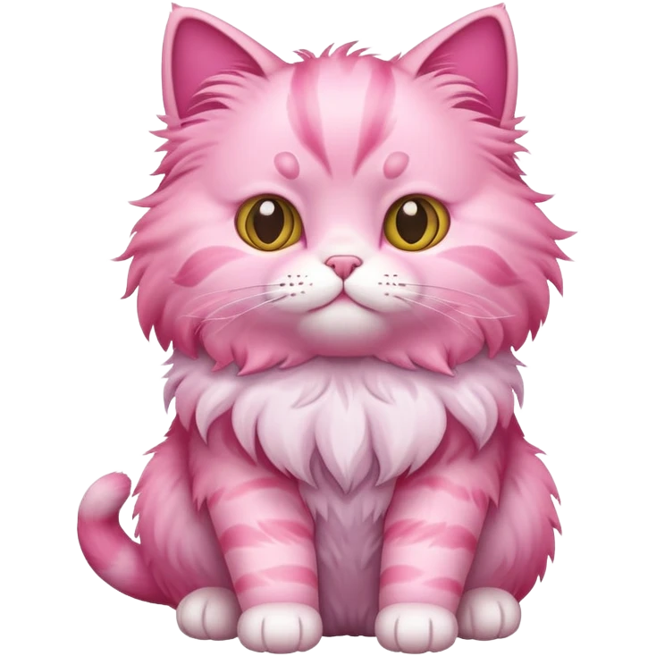 pink cat sitting full body emoji