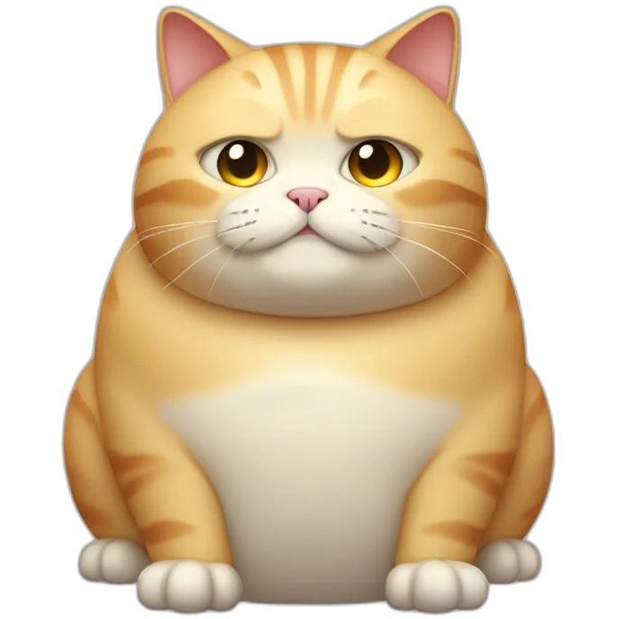very fat face cat robot emoji