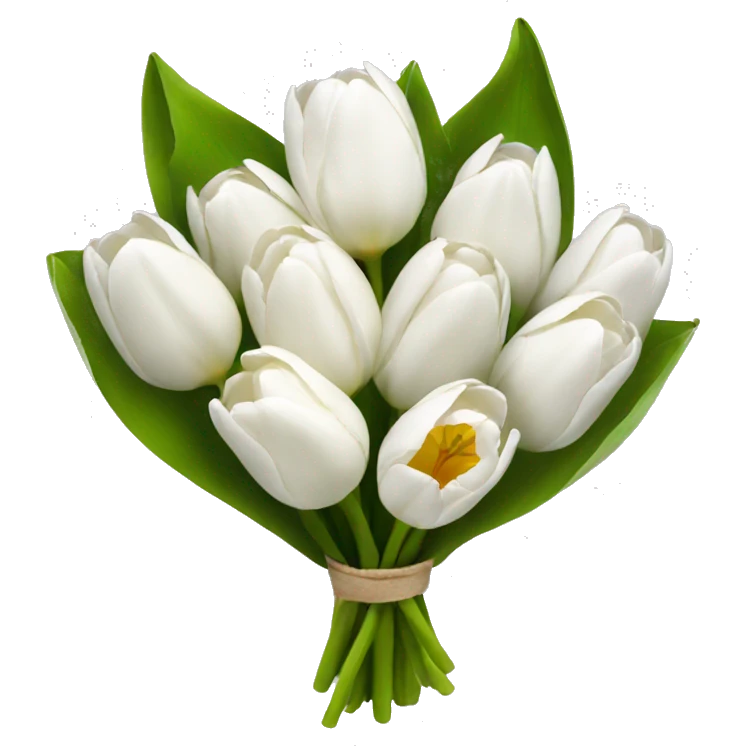 white tulip bouquet  emoji