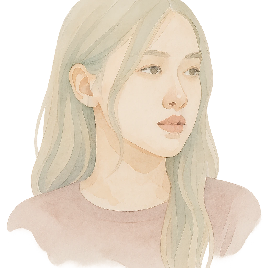 close-up portrait of Rosé from Blackpink, soft and artistic emoji