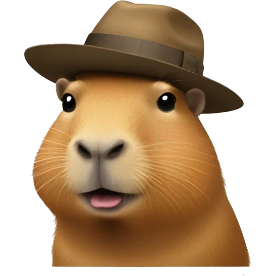 Capybara wearing a hat emoji