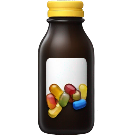 Dark glass bottle with supplements  emoji
