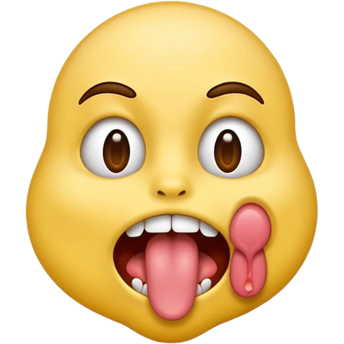 An emoji sticking there tongue out and chocking themselves  emoji