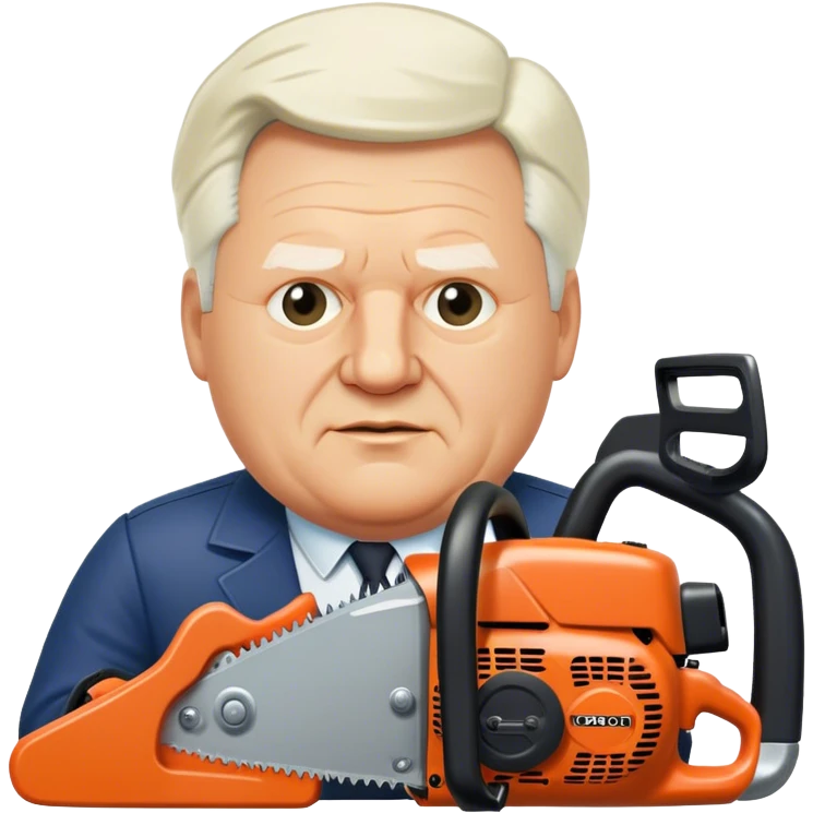 Crazy Boris Yeltsin with a chainsaw emoji