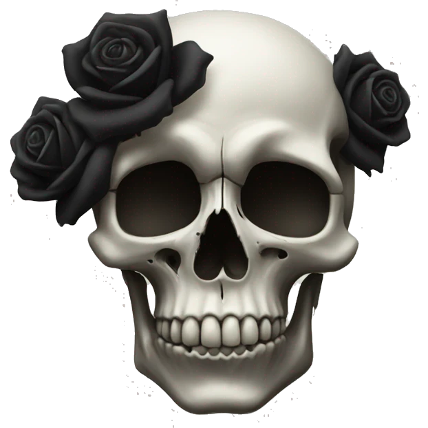 skull with black roses emoji