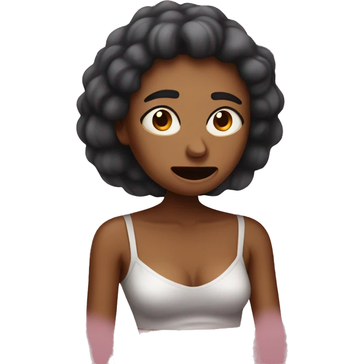 Woman with period cramps emoji